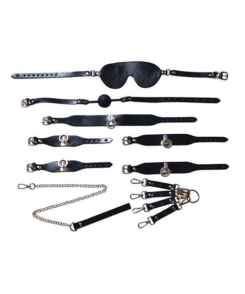 Kinky Play Box BDSM Kit 5 Piece Bondage Set - Black