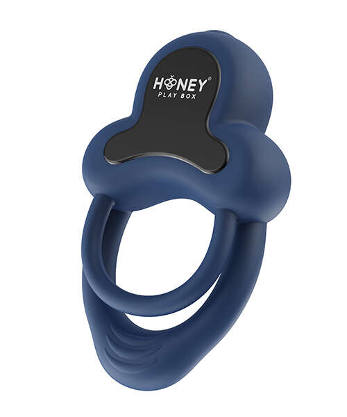 Anello Vibrating Double Cock Ring w/Clitoral Stimulator - Blue