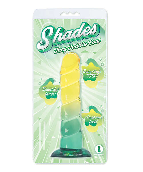 Shades Jelly Swirl TPR Gradient Dong Small - Yellow/Mint