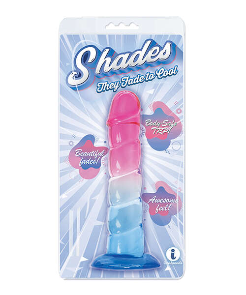 Shades Jelly Swirl TPR Gradient Dong Small - Pink/Blue