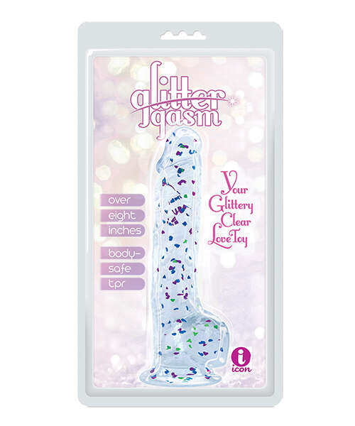 Glittergasm 8.5" Ballsy Dildo - Blue/Purple/Violet