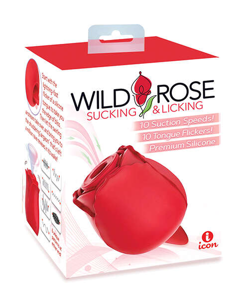 Wild Rose & Tongue Vibrator - Red