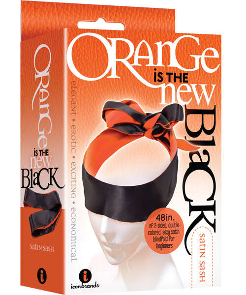 The 9's Orange is the New Black Satin Sash Reversible Blindfold