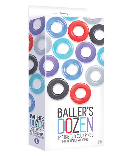 The 9's Baller's Dozen Original 12 pc Cockring Set - Asst. Colors