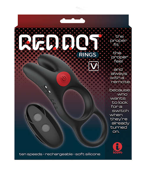 Massive Red Dot Cock Ring V1 - Black