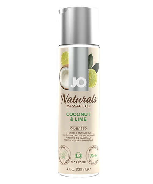 JO Naturals Massage Oil - Coconut & Lime 4 oz Bottle