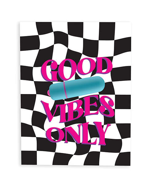 Good Vibes Only Naughty Greeting Card w/Rock Candy Vibrator & Fresh Vibes Towelettes