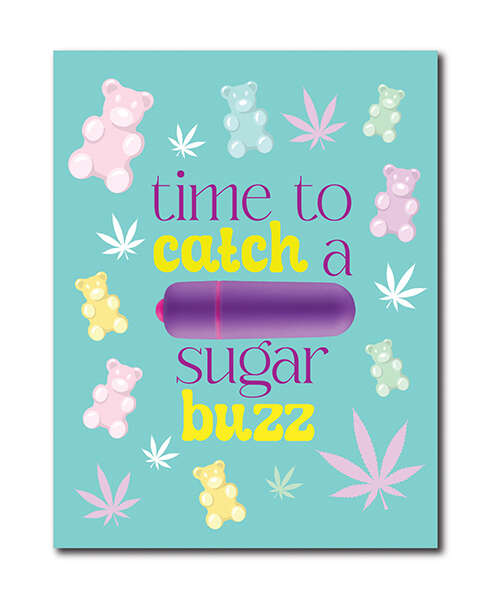 420 Foreplay Sugar Buzz Greeting Card w/Rock Candy Vibrator & Fresh Vibes Towelettes
