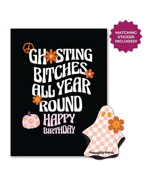 Halloween Ghosting Birthday Greeting Card w/Sticker