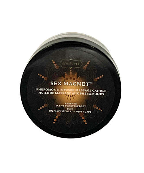 Kama Sutra Sex Magnet Pheromone Mini Massage Candle - Leather - 1.7 oz