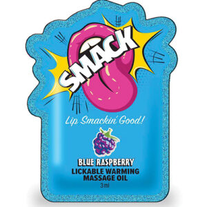 Smack Lickable Warming Massage Oil - Blue Raspberry 3 ml pouch