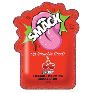 Smack Lickable Warming Massage Oil - Cherry 3 ml pouch