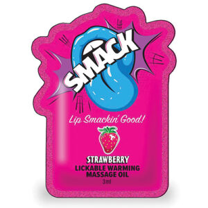 Smack Lickable Warming Massage Oil - Strawberry 3 ml pouch