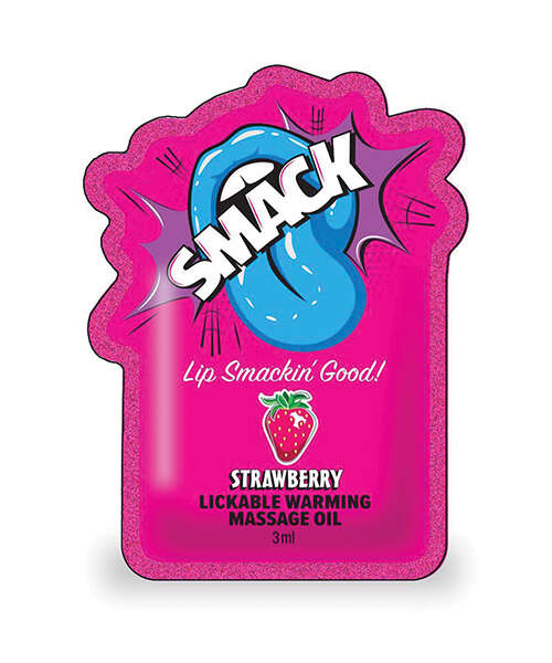 Smack Lickable Warming Massage Oil - Strawberry 3 ml pouch