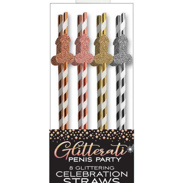 Glitterati Penis Party Straws - Pack of 8