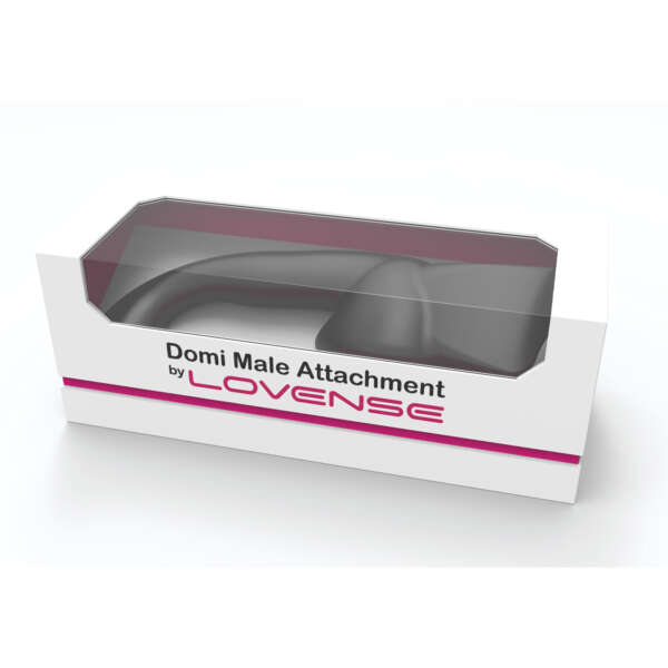 Lovense Domi Flexible Rechargeable Mini Wand Male Attachment - Black