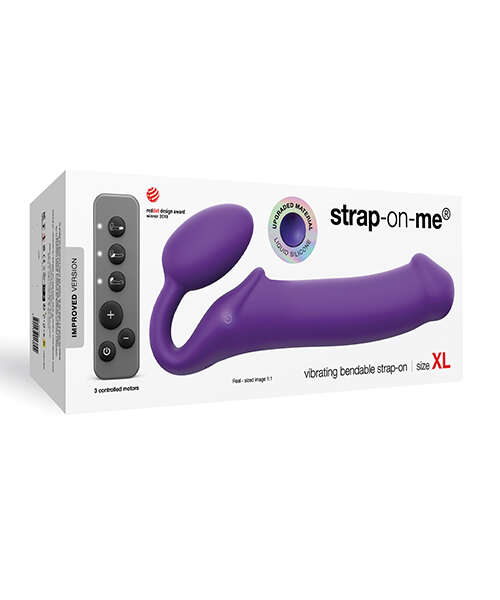 Strap On Me Vibrating Bendable Strapless Strap On Xlarge - Purple