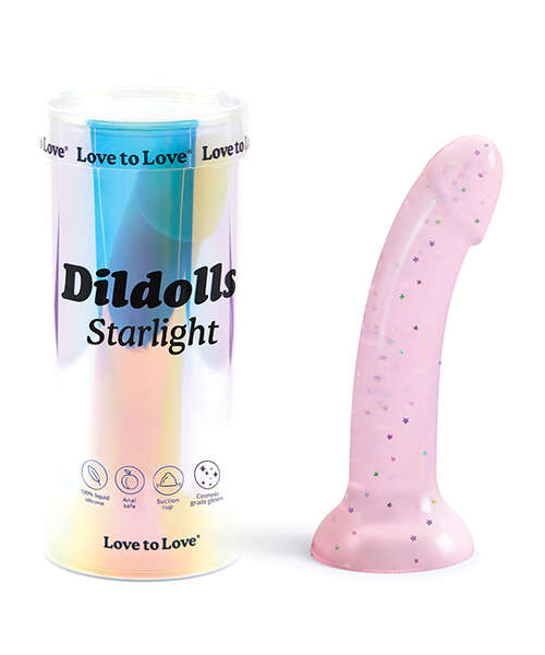 Love to Love Curved Suction Cup Dildolls Starlight - Pink