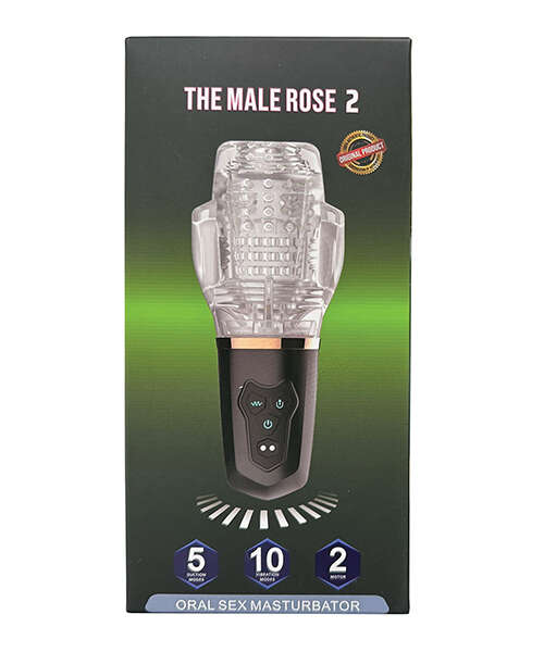The Male Rose 2 Sucking & Vibrating Blow Job Sucker - Black