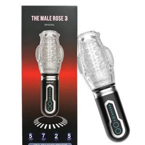 The Male Rose 3 Thrusting, Rotating & Vibrating Oral Sex Masturbator - Black