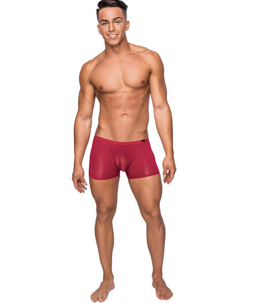 Seamless Sleek Short w/Sheer Pouch Red MD