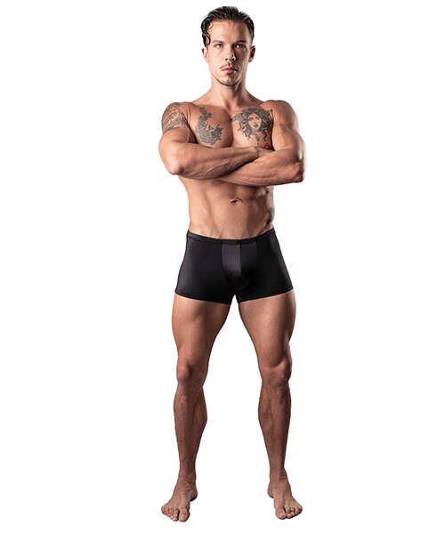 Male Power Satin Lycra Boxer Black Small