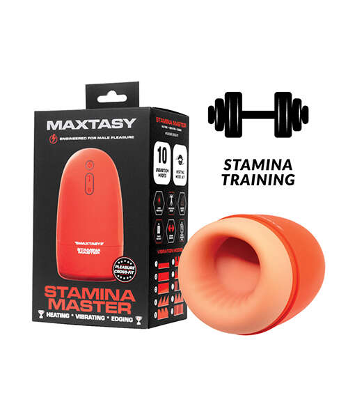 Maxtasy Stamina Master Heat up & Vibrating Stroker - Orange