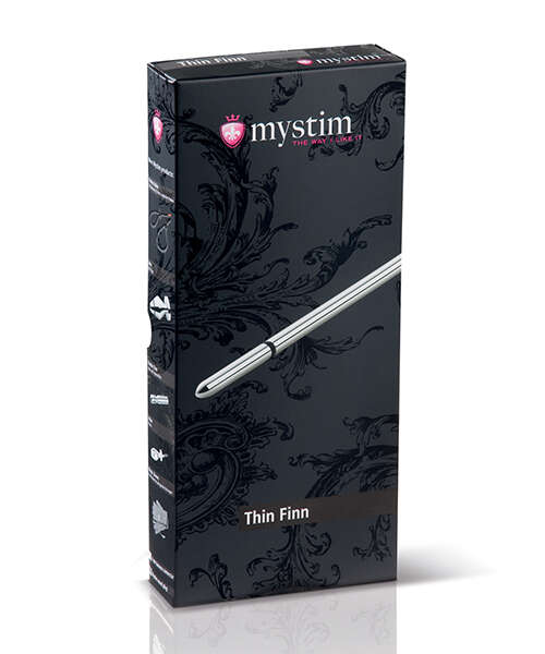 Mystim Thin Finn eStim Urethral Sound - Silver