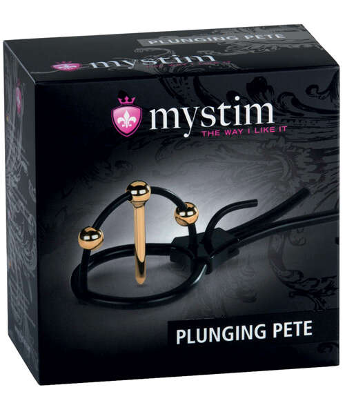 Mystim Plunging Pete w/Corona Strap & Urethral Sound - Black/Gold