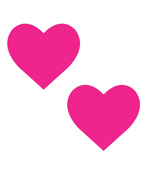Neva Nude Temperature Reactive Heart Pasties - Neon Pink