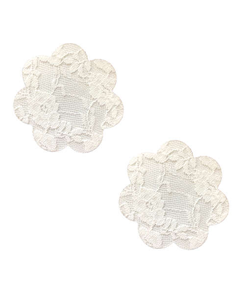 Neva Nude Lace Petal Flower Pasties - White O/S