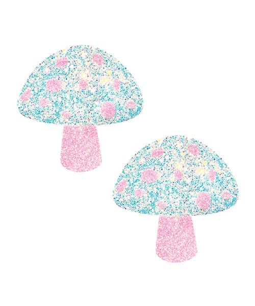 Neva Nude Black Light Glitter Shroom Pasties - Pink/White O/S