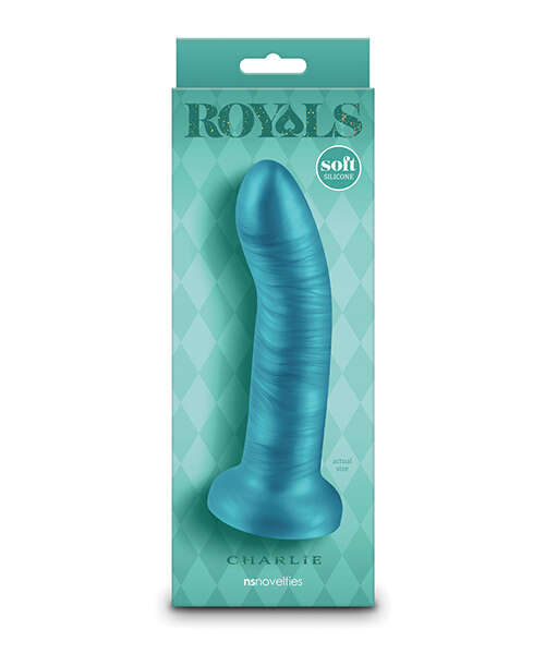 Royals 6" Charlie Curved Dildo - Metallic Teal