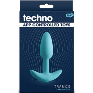Techno Trance App Controlled Vibrating Anal Plug w/Remote - Blue