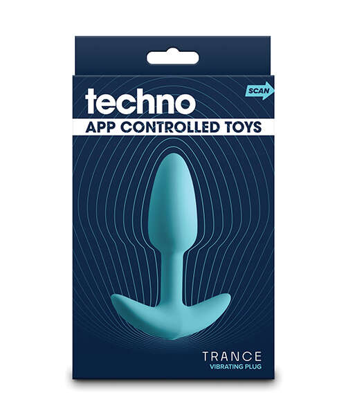 Techno Trance App Controlled Vibrating Anal Plug w/Remote - Blue