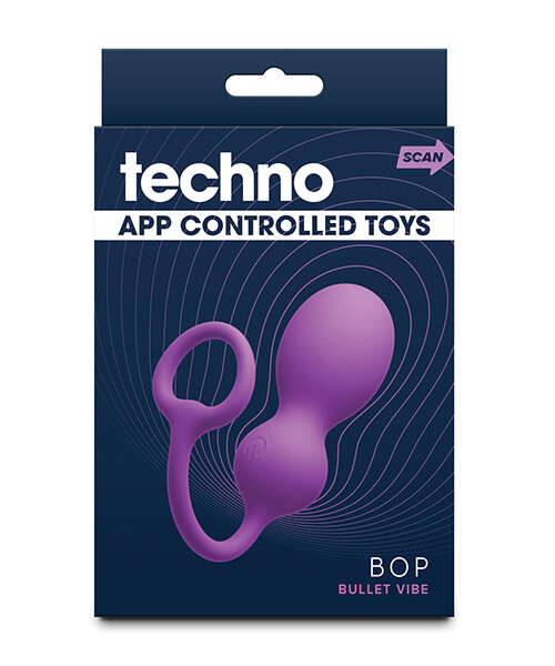Techno Bop Butt Plug w/Cock Ring - Violet