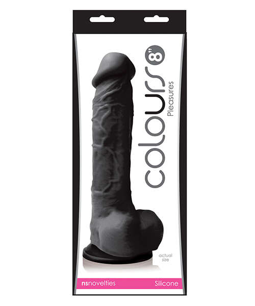 Colours Pleasures 8" Dildo w/Suction Cup - Black
