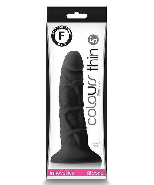 Colours Pleasures 5" Thin Dildo - Black