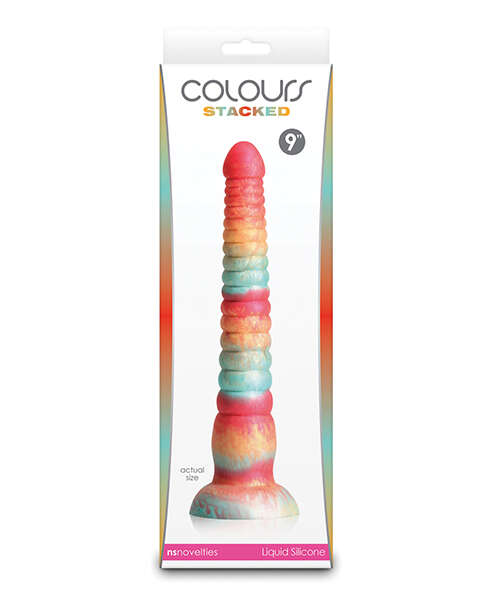 Colours Stacked 9" Dildo - Red/Gold