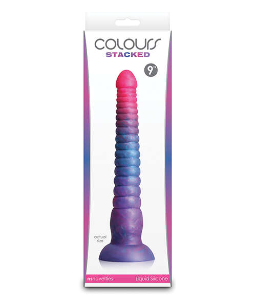 Colours Stacked 9" Dildo - Pink/Blue
