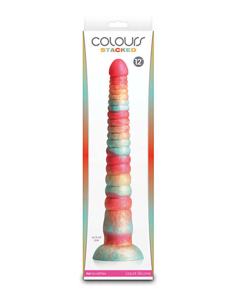Colours Stacked 12" Dildo - Red/Gold