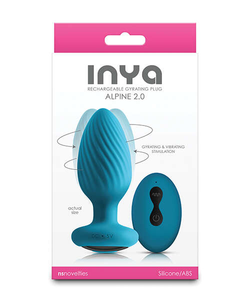 INYA Alpine 2.0 Gyrating & Vibrating Anal Plug w/Remote - Teal