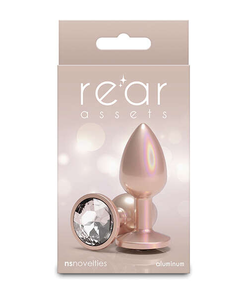 Rear Assets Small w/Clear Gem - Iridescent Champagne