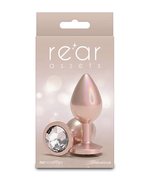 Rear Assets Medium w/Clear Gem - Iridescent Champagne