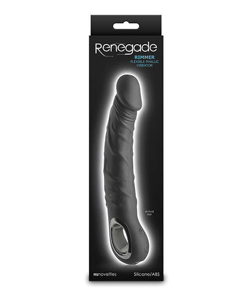 Renegade Rimmer Vibrating Dong w/Handle - Black