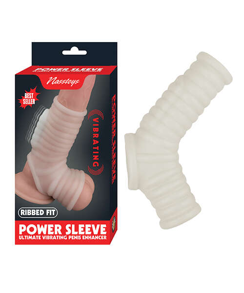 Vibrating Power Sleeve Ribbed Fit - White