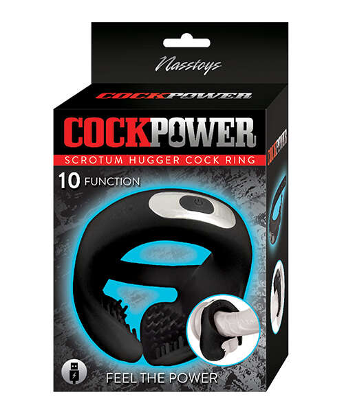 Cockpower Scrotum Hugger Cock Ring - Black