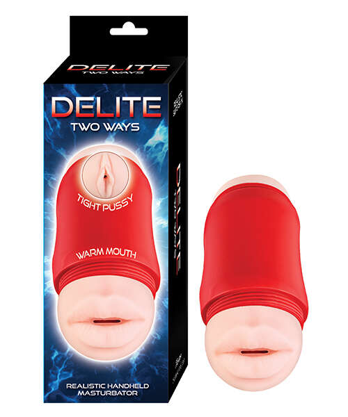 Delite Two Ways Mouth & Vagina Masturbator - White