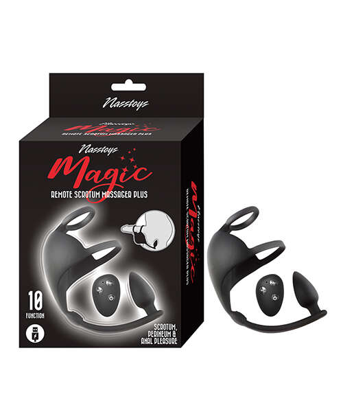 Magic Scrotum Massager Plus w/Remote Control - Black