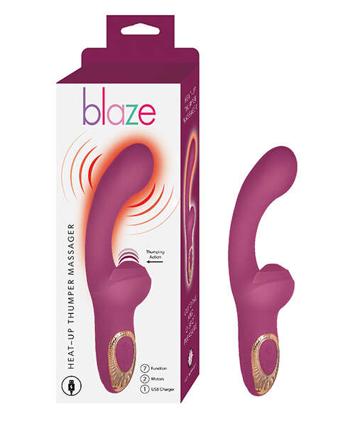 Blaze Heat Up Thumper Massager - Eggplant